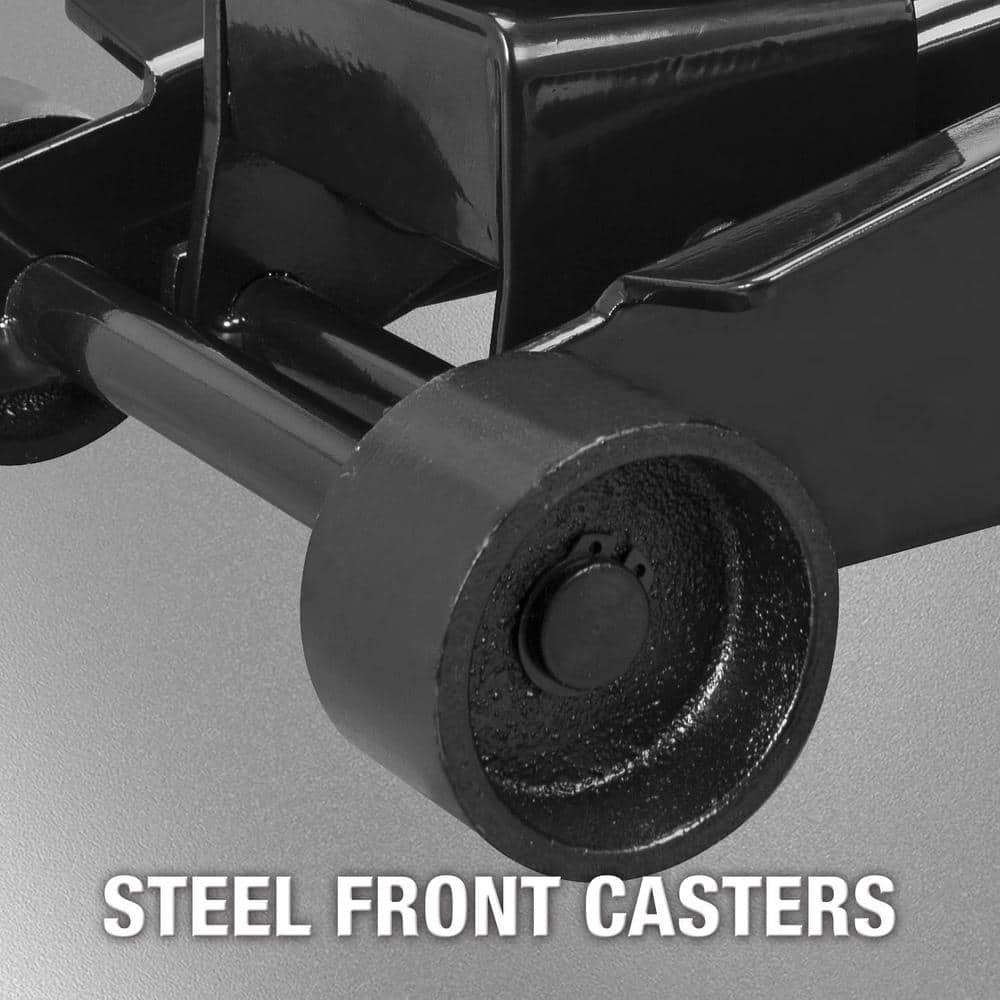 3-Ton Hydraulic Heavy-Duty Trolley Service/Floor Car Jack with Reinforced Lifting Arm in Black - Hercitys