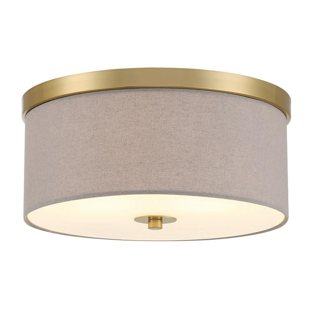 15 in. 2-Light Soft Brass Flush Mount - Hercitys