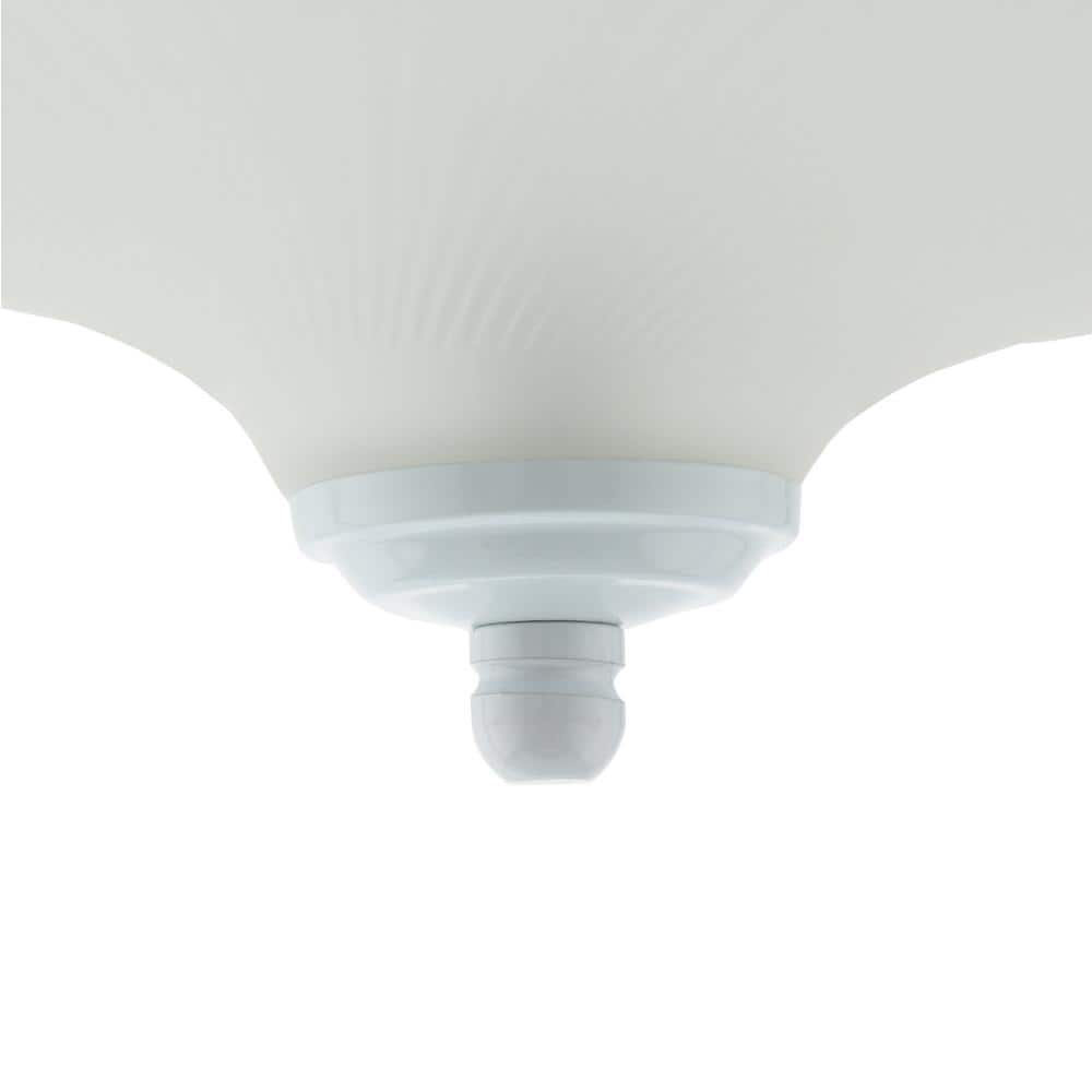 15 in. 3-Light White Dome Flush Mount with White Glass Shade - Hercitys