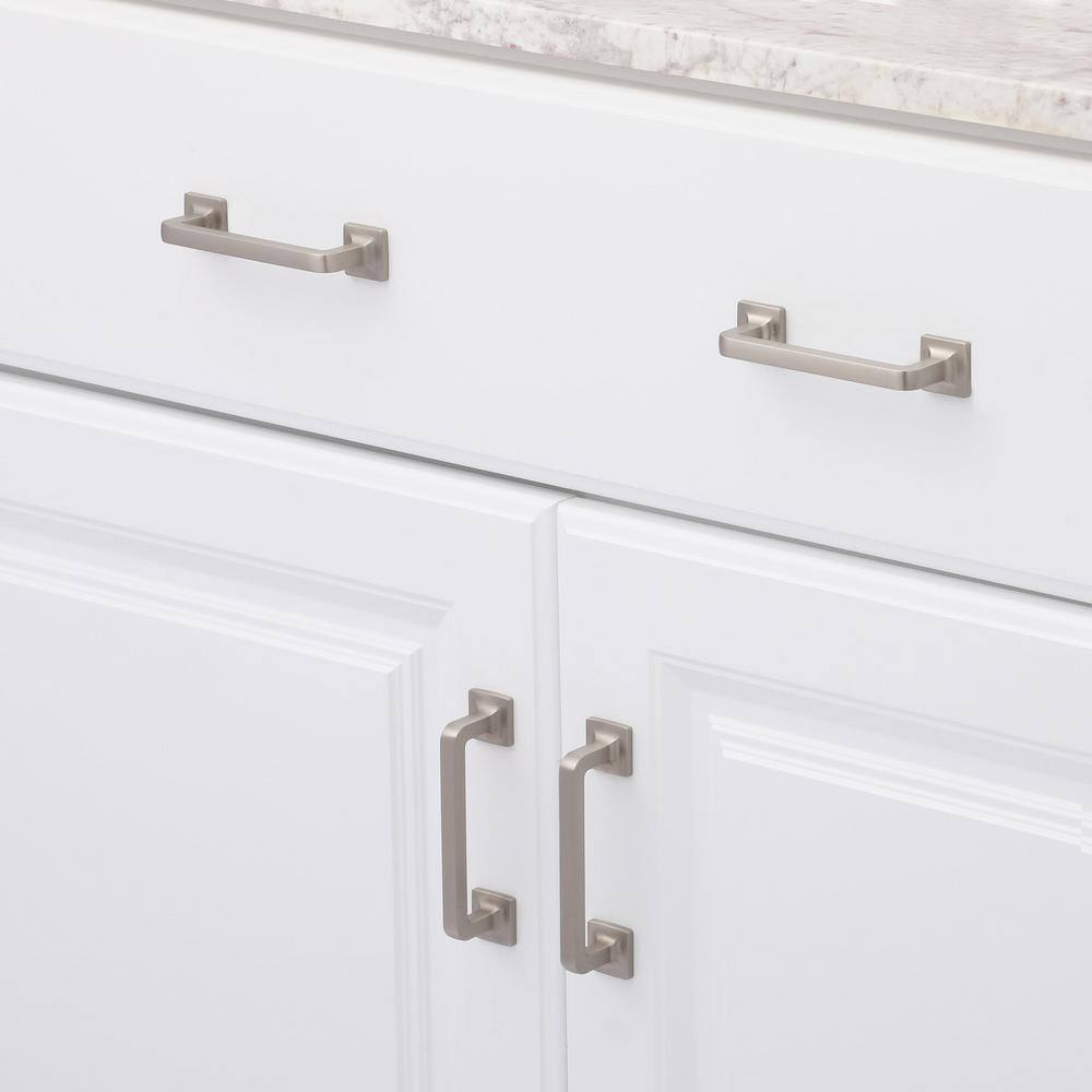 10-Pack Boise 3-1/2 in. (89 mm) Center-to-Center Traditional Satin Nickel Bar Drawer Pull - Hercitys