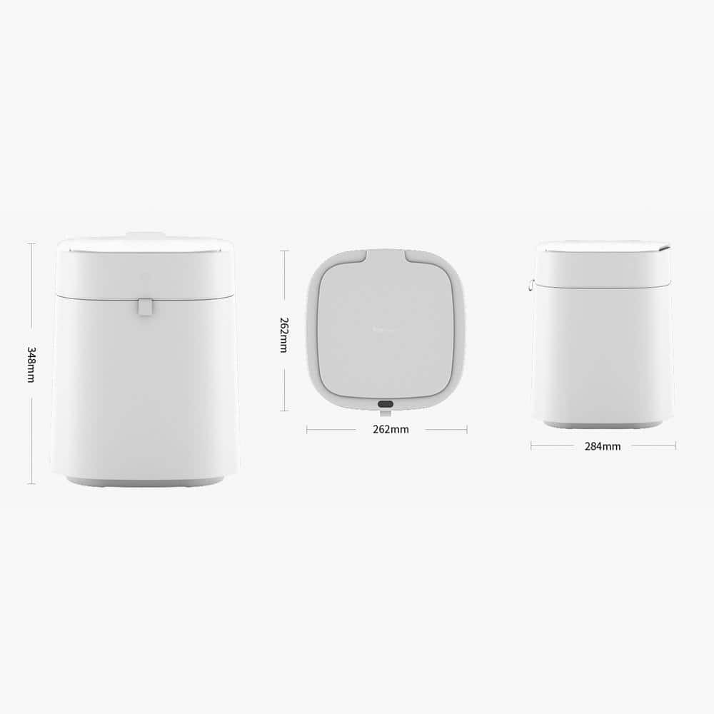 3.5 Gal. White Smart Plastic Household Trash Can - Hercitys