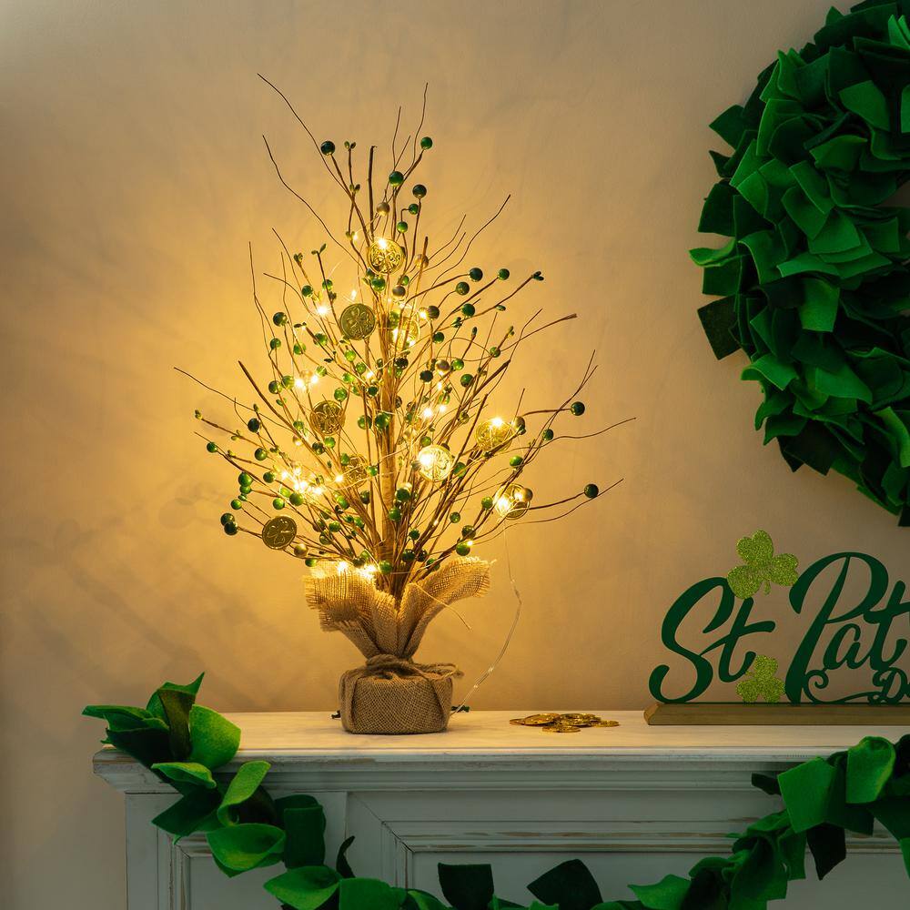 21 in. Lighted St.Patrick’s and Christmas Gold Coin Table Tree - Hercitys