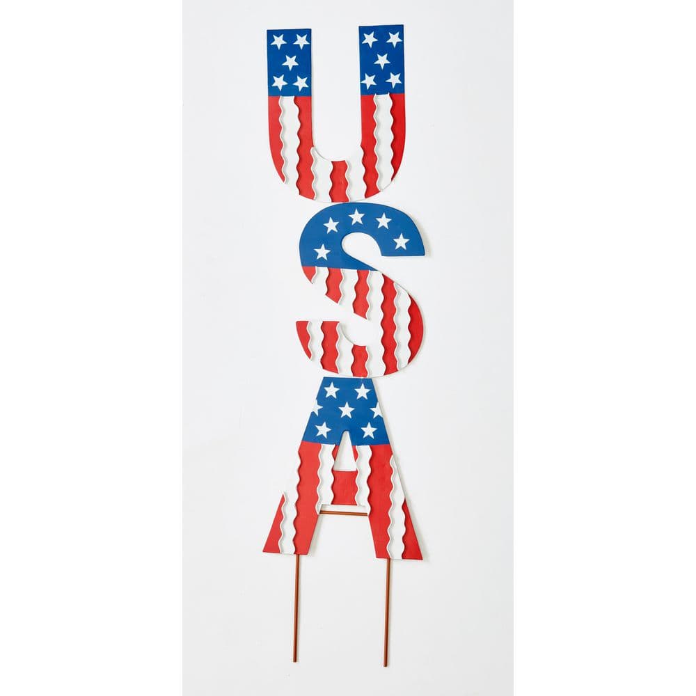 36 in Metal July 4th Independence Day USA Garden Stake - Hercitys