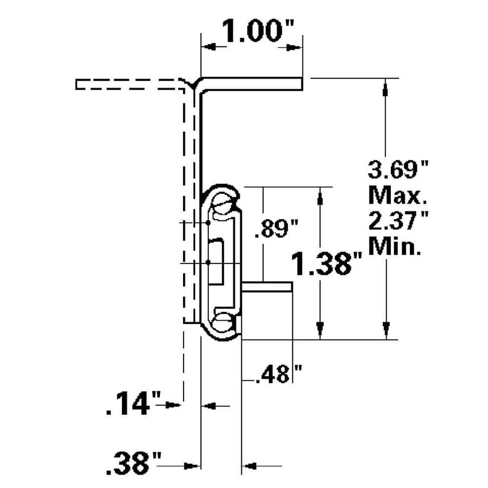 14 in. (356 mm) Black 3/4 Extension Side Mount Ball Bearing Keyboard Slide, 1-Pair (2-Pieces) - Hercitys