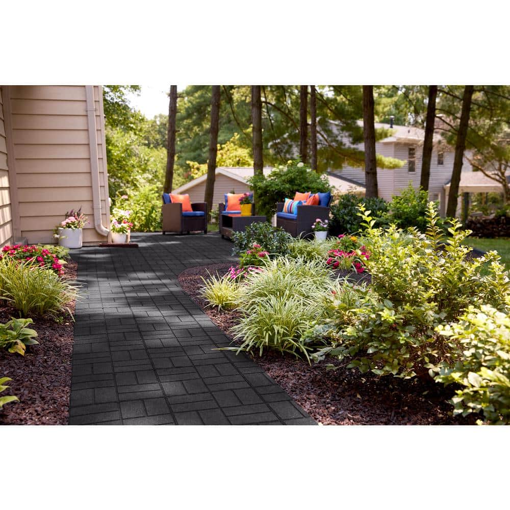16 in. x 16 in. x 5/8 in. Black SmartLoc Rubber Paver (9-Pack) - Hercitys