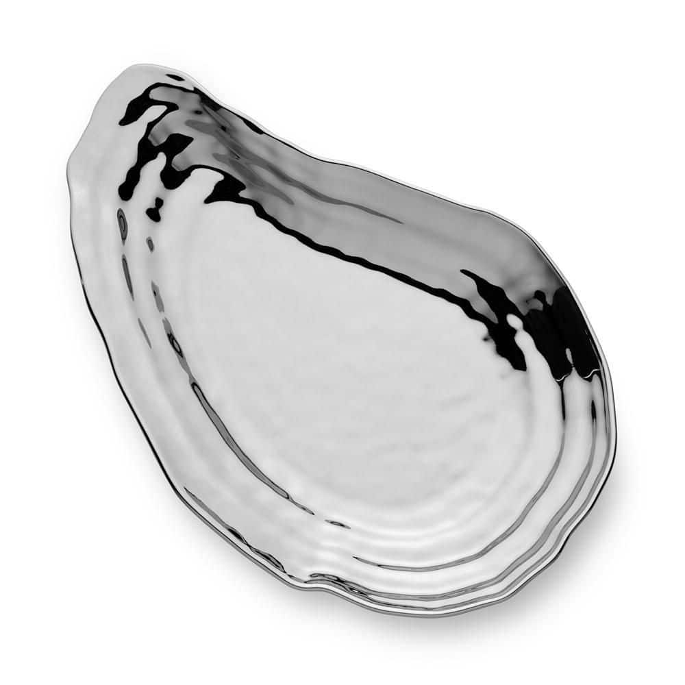 10 in. Silver Plated Porcelain Platter - Hercitys