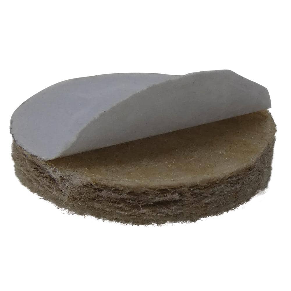 1 in. Beige Round Felt Heavy Duty Self Adhesive Furniture Pads (48-Pack) - Hercitys