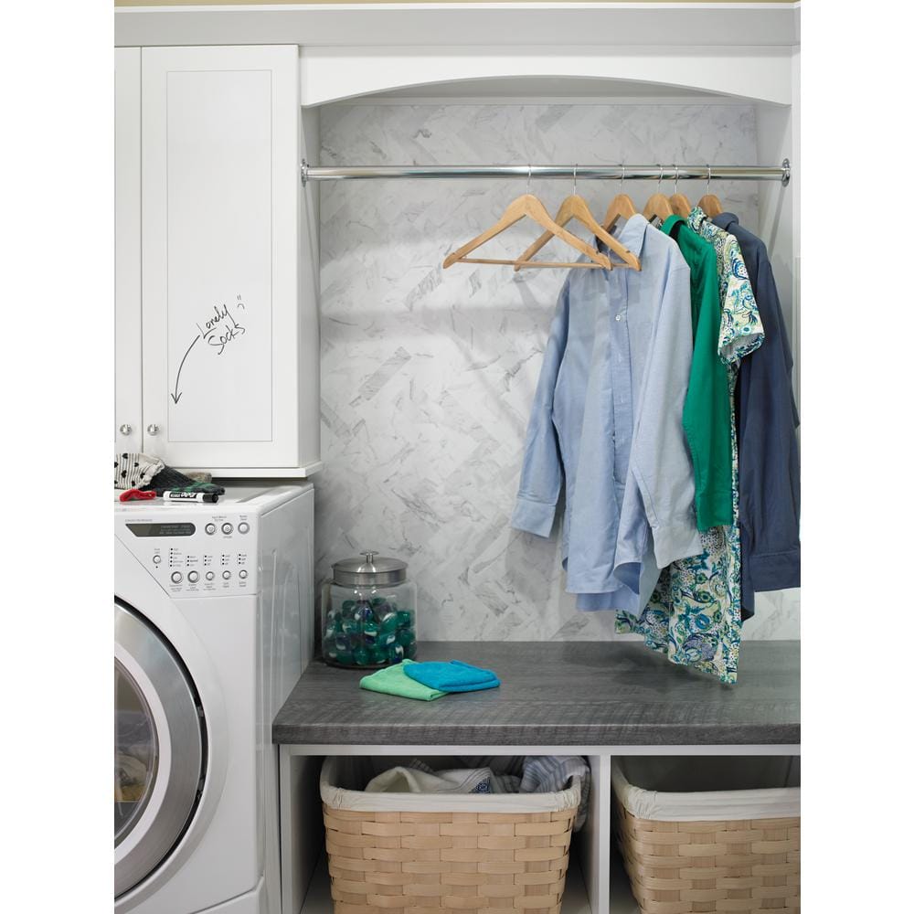 4 ft. x 8 ft. Laminate Sheet in White Marble Herringbone with Matte Finish - Hercitys