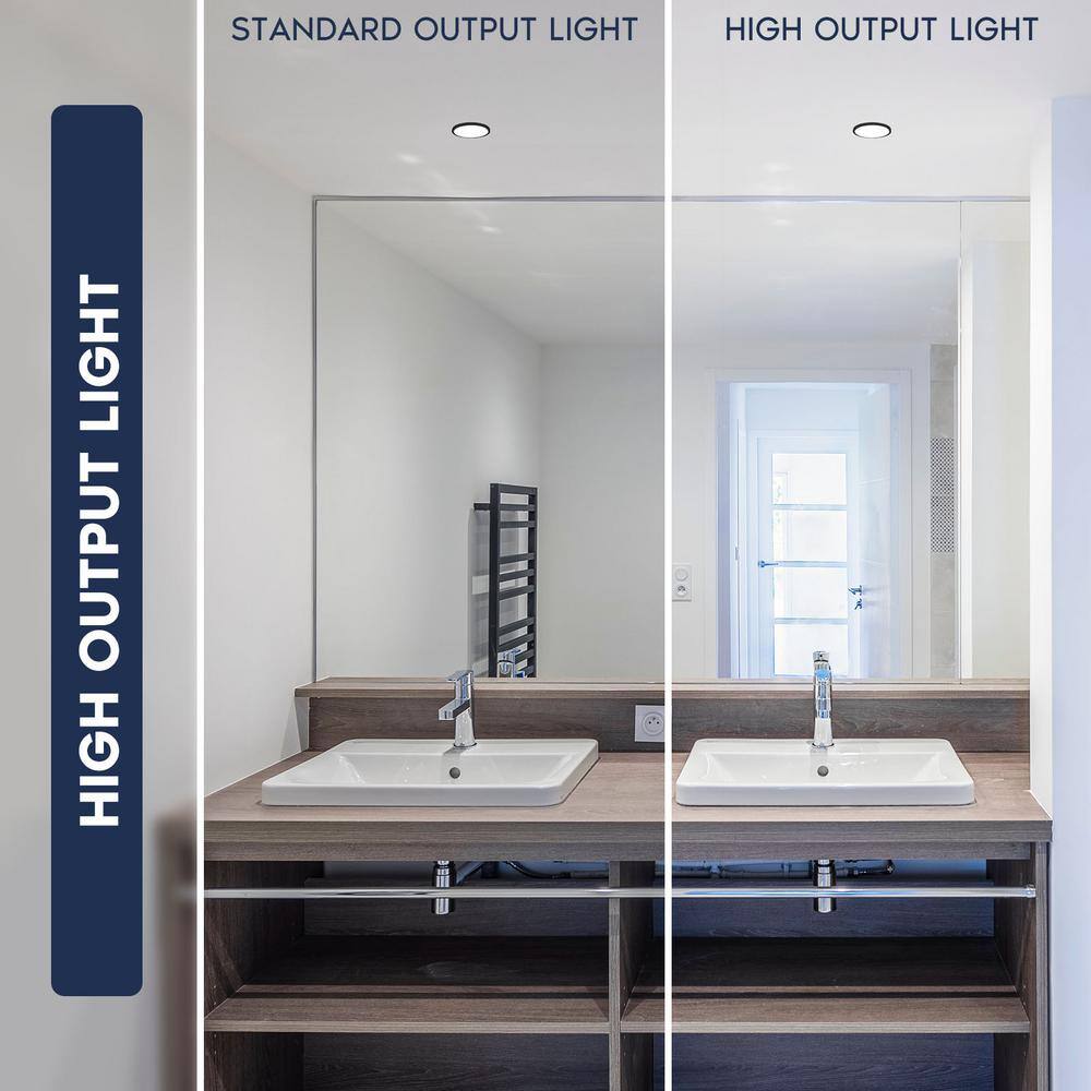 5 in. Black Modern Flush Mount Ceiling Light Fixture LED Integrated 12-Watt 800LM 5CCT 2700K-5000K Dimmable 2-Pack - Hercitys