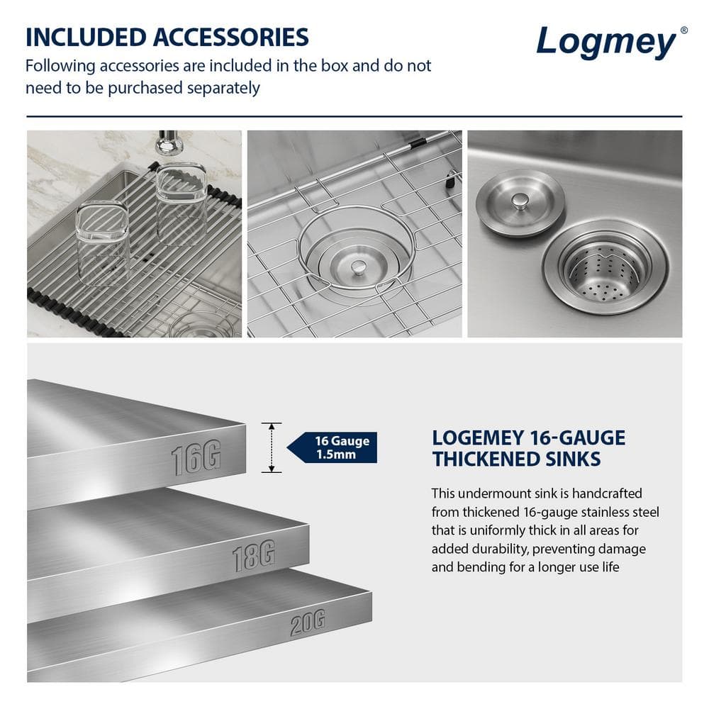 18-Gauge Stainless Steel 21 in. Single Bowl Undermount Kitchen Bar Sink with Strainer - Hercitys