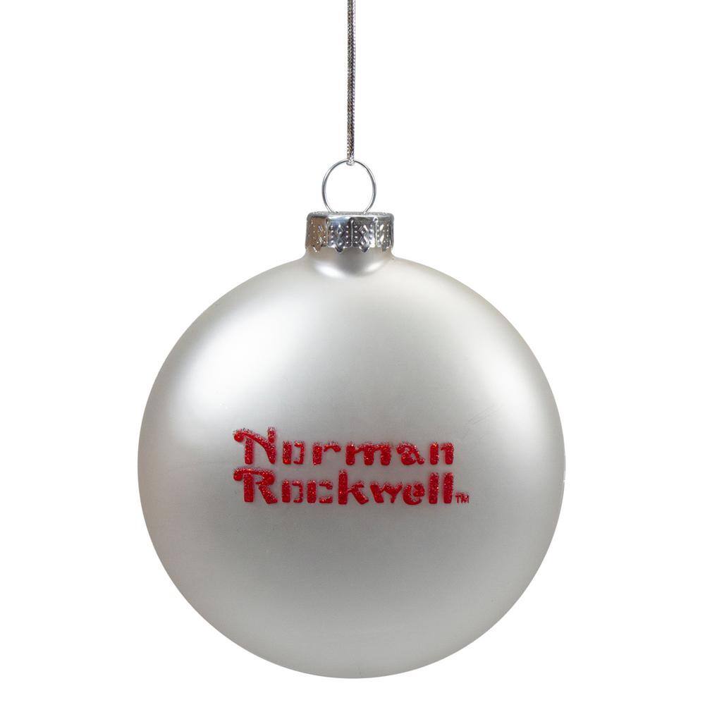 3 in. Norman Rockwell Bringing Home The Tree Glass Christmas Disc Ornament - Hercitys