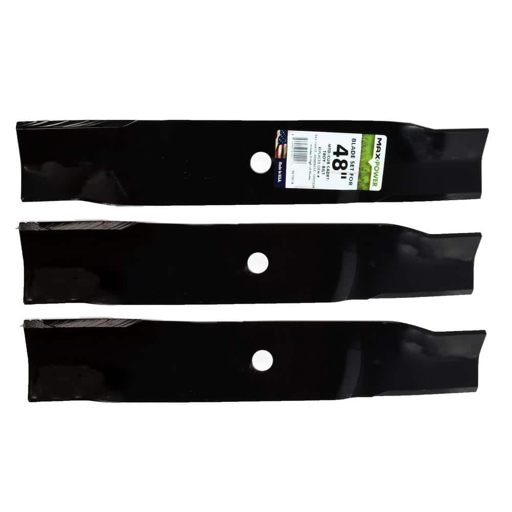 3 High Lift Blades for Many 48 in. Cut MTD, Cub Cadet, Troy-Bilt Mowers Replaces OEM #’s 02005017, 742-04417, 942-04417 - Hercitys