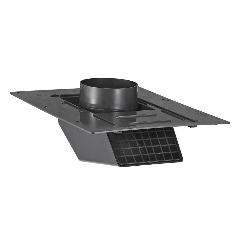 4 in. ABS Plastic Roof Exhaust Vent with Damper and Removable Screen, Black - Hercitys