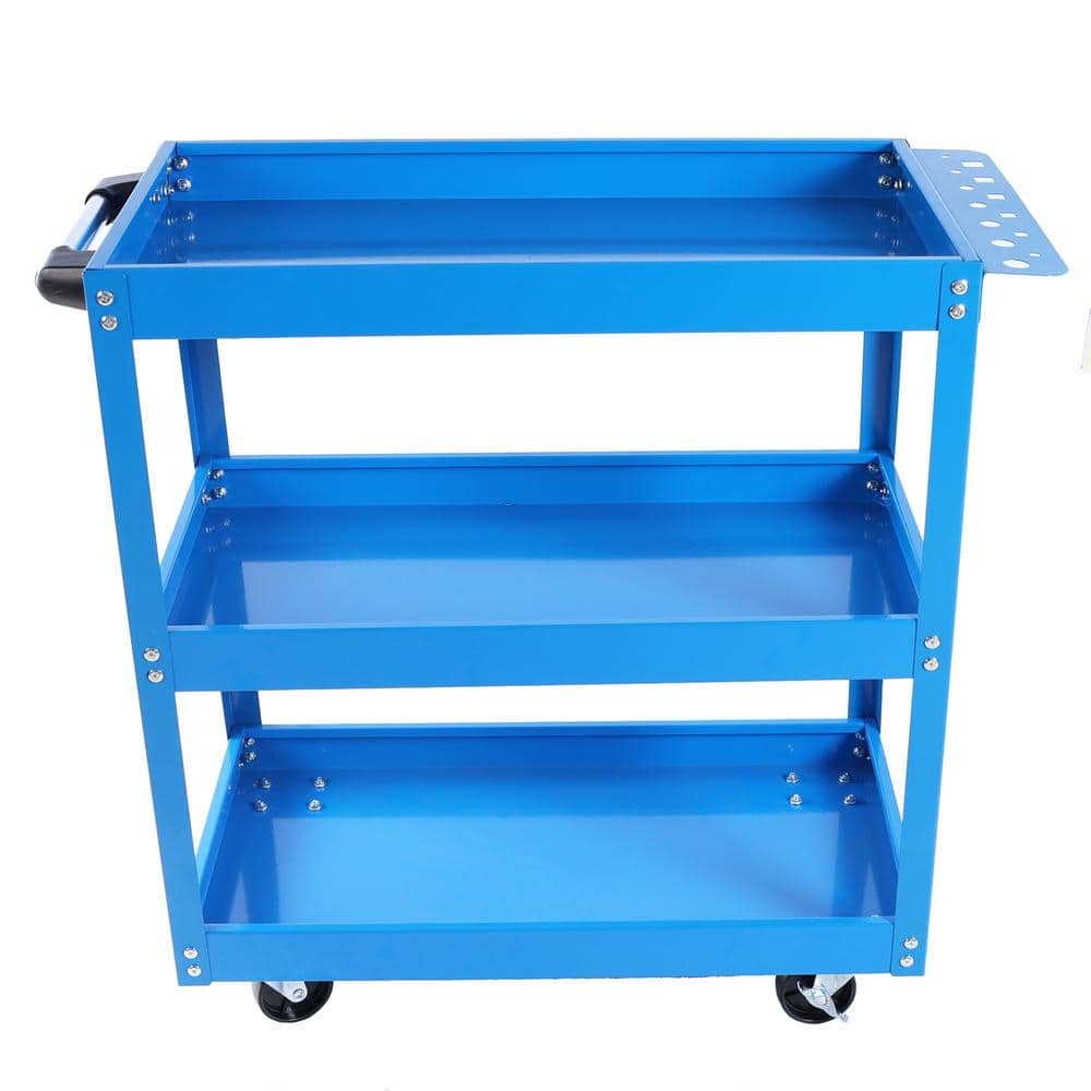 3 Tier Rolling Mechanic Tool Cart, Heavy Duty Steel Utility Cart with Lockable Wheels, 450 lbs. Capacity - Hercitys