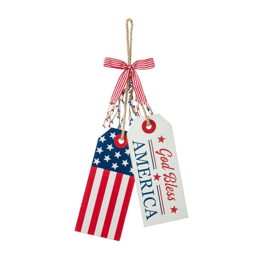 19.5 in. H Wooden Patriotic/Americana Doorknob Hanging Decor - Hercitys