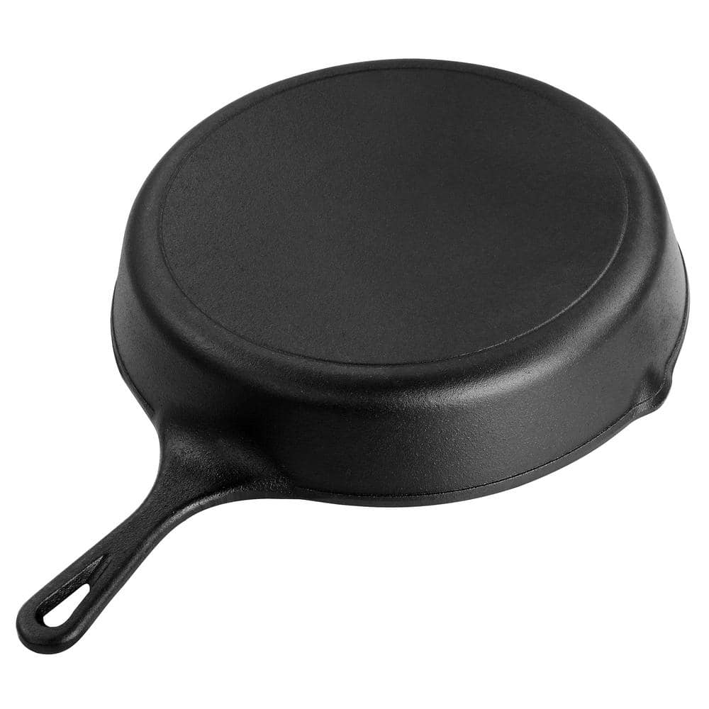 12 in. Round Pre Seasoned Cast Iron Frying Pan in Black - Hercitys