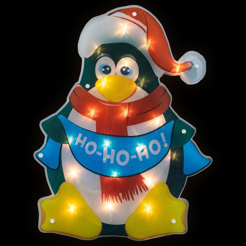18 in. Lighted Penguin Christmas Window Silhouette - Hercitys