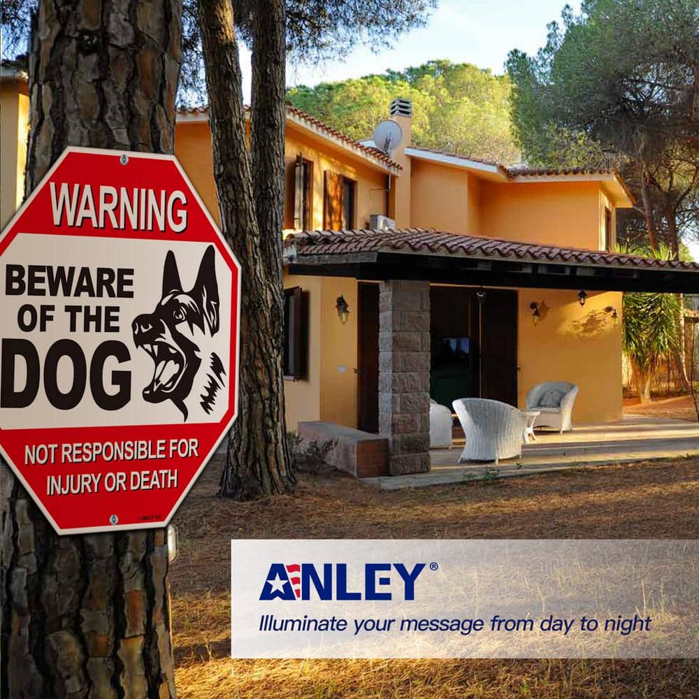 12 in. x 12 in. Beware of The Dog Aluminum Warning Sign, No Responsible for Injury or Death Warning Dog Sign - Hercitys