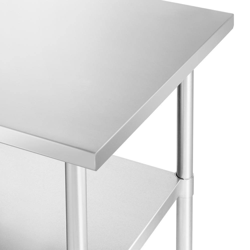 30 in. x 30 in. Stainless Steel Kitchen Prep Table with Bottom Shelf - Hercitys