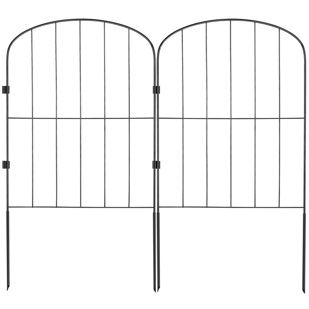 24 in. H x 13 in. L Garden Fence No Dig Fenc Animal Barrier Fence with 2 in. Spike Spacing Steel (28-Pack) - Hercitys