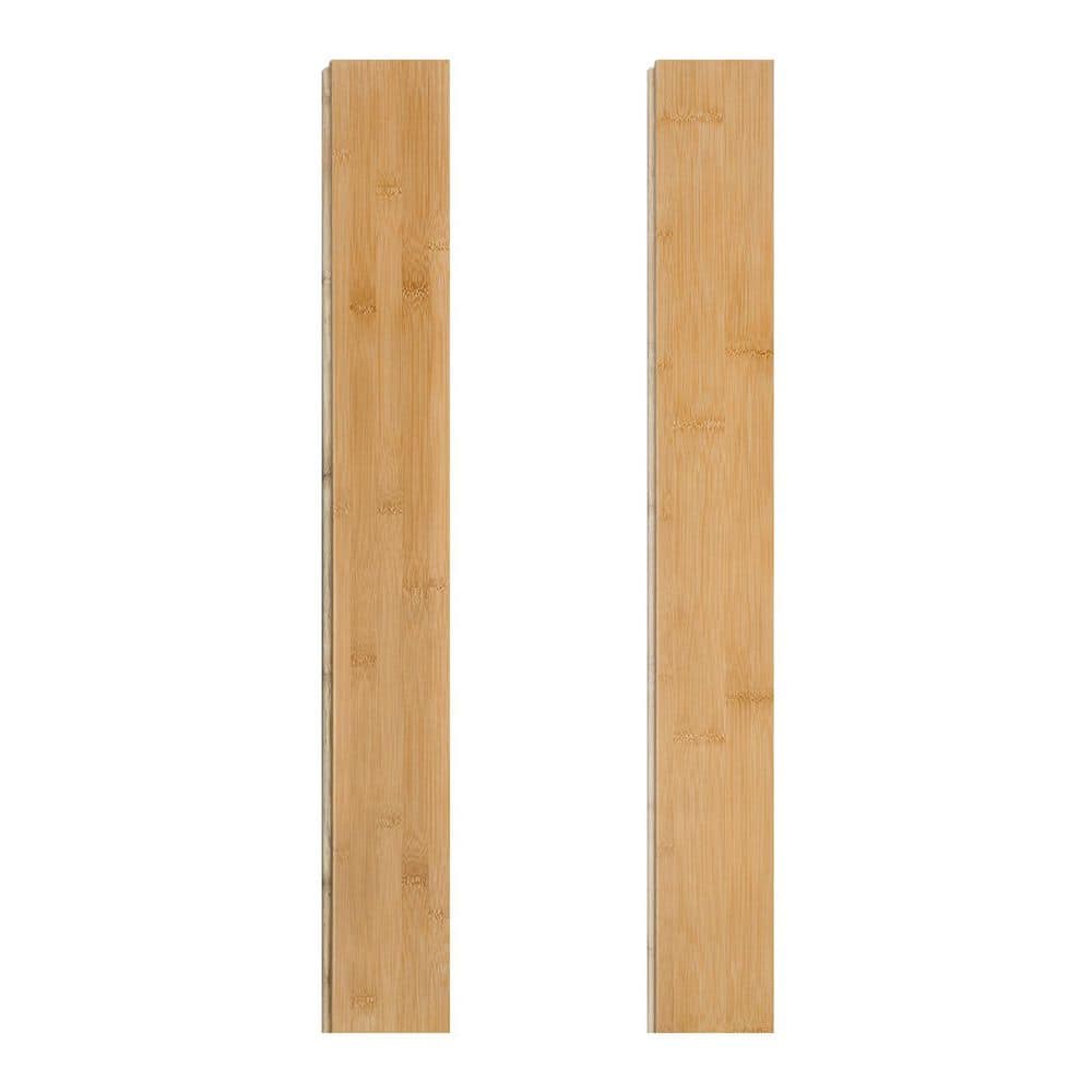 40.15 in. L x 5.11 in. W Prefinished Tongue and Groove Solid Bamboo Flooring, Light Honey, 2-Pack (2.86 sq. ft./Case) - Hercitys