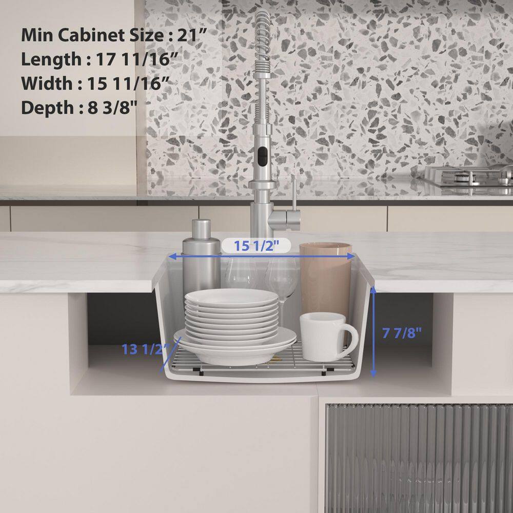 18 in. Undermount Single Bowl Black Quartz Composite Kitchen Sink with Bottom Grids - Hercitys