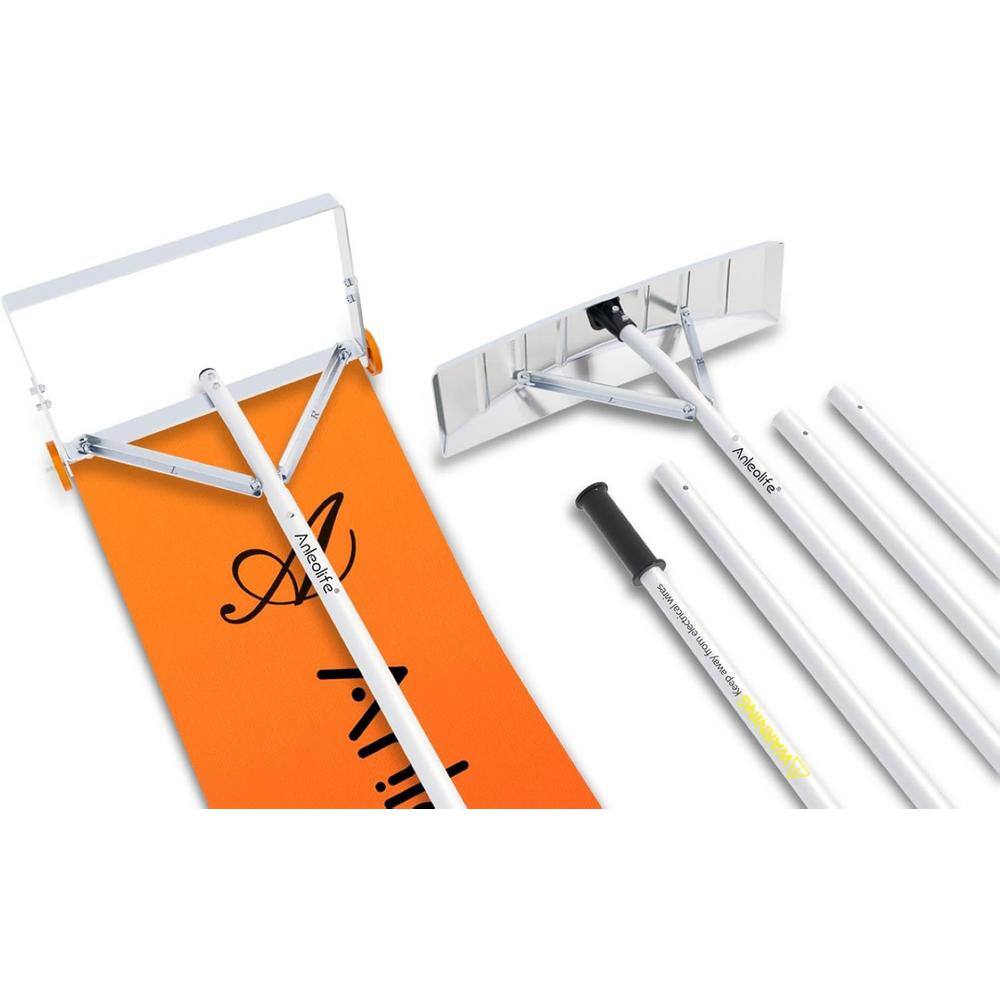 2 in 1-Combo Pack 252 in. Aluminum Telescoping Handle Roof Rake Snow Removal System - Hercitys