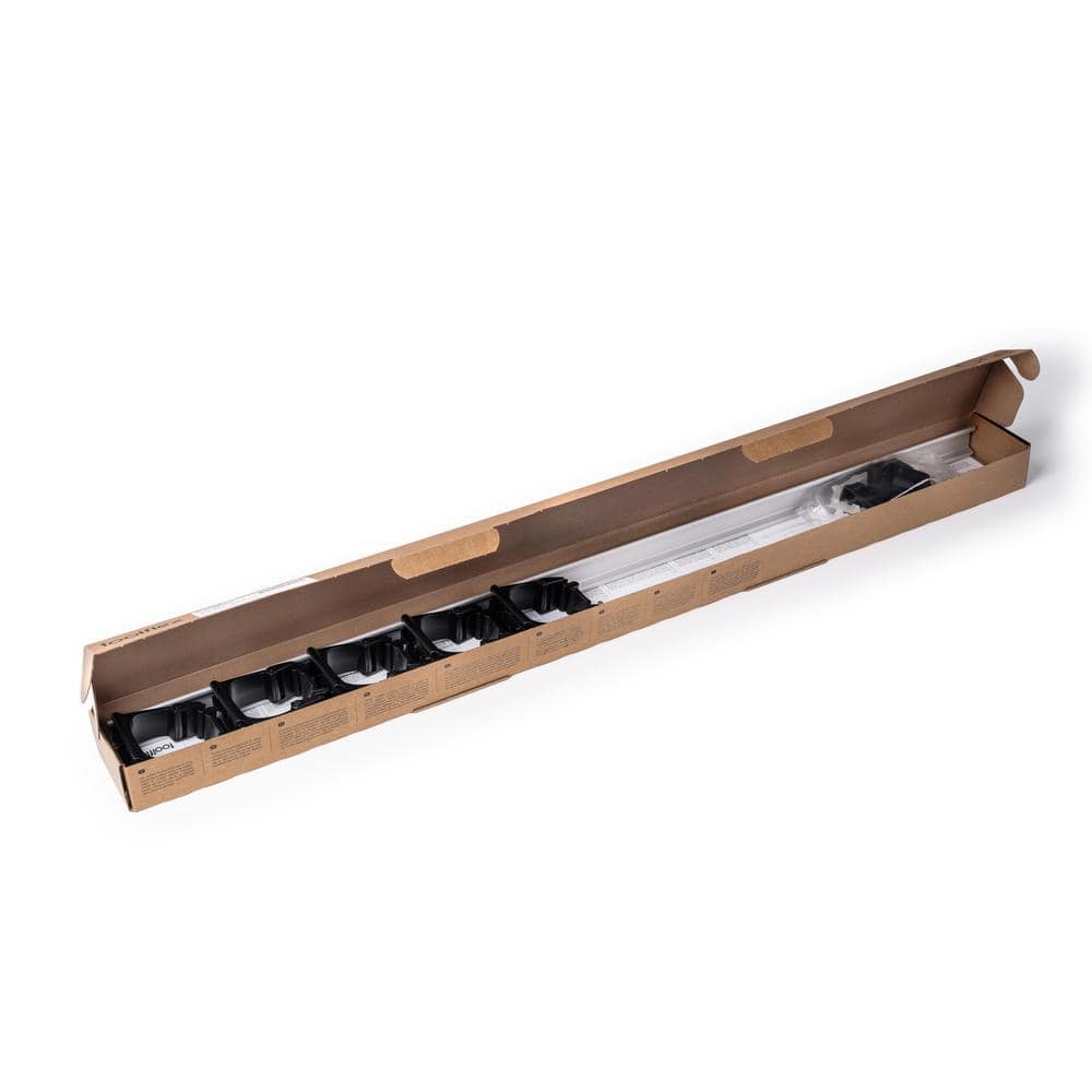 37 in. Universal Garage Storage Rail System with 5 Black One-Size-Fits-All Holders - Hercitys