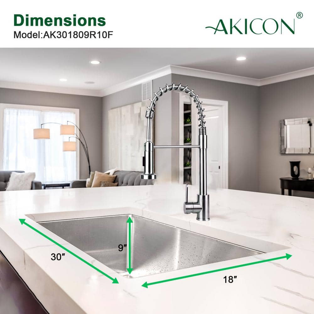 18-Gauge Stainless Steel 30 in. Single Bowl Undermount Kitchen Sink with Strainer and Bottom Grid - Hercitys