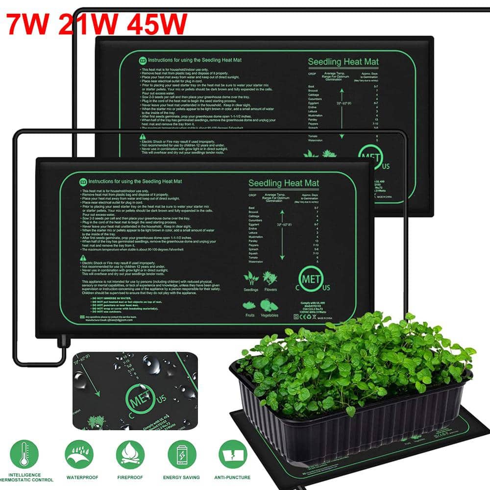 20 in. x 20.75 in. Seedling Heat Mat Indoor Plants Germination Waterproof Heating Pad Propagation Clone Starter Mat - Hercitys