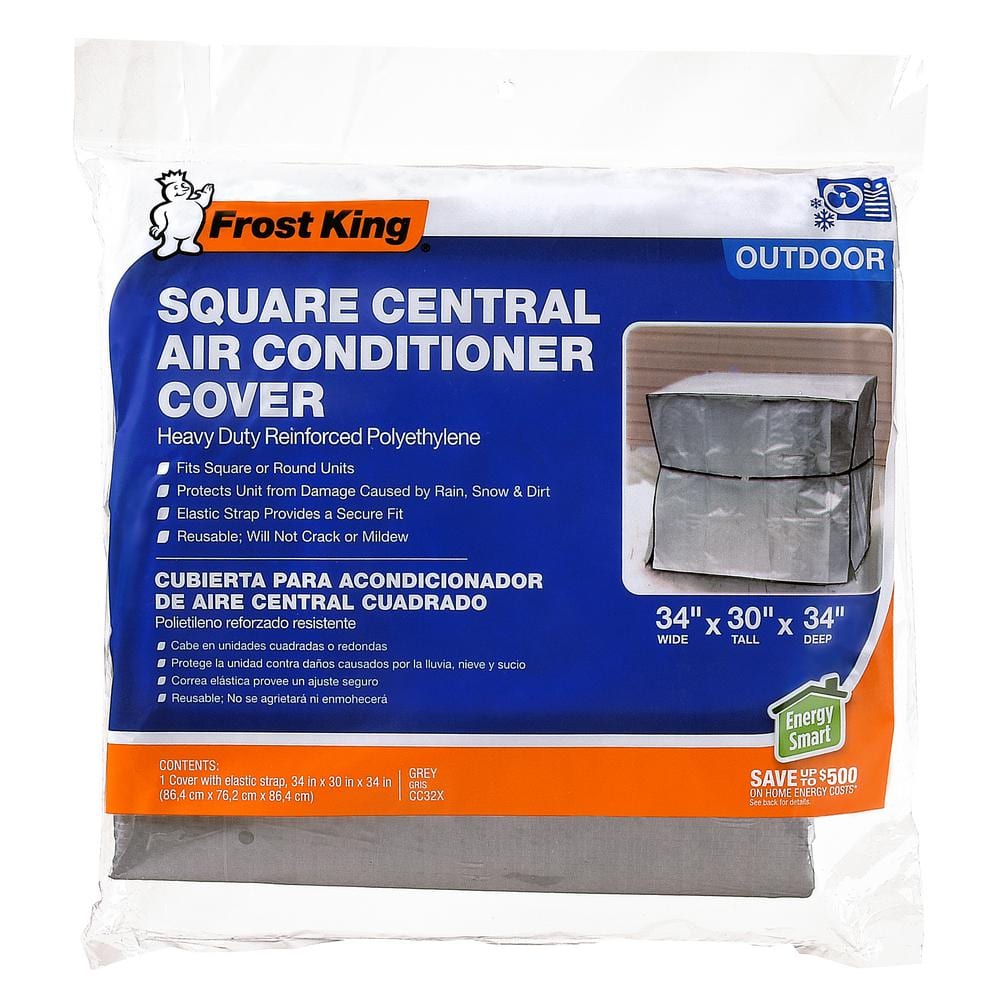 34 in. x 34 in. x 30 in. Plastic Square Central Air Conditioner Cover - Hercitys