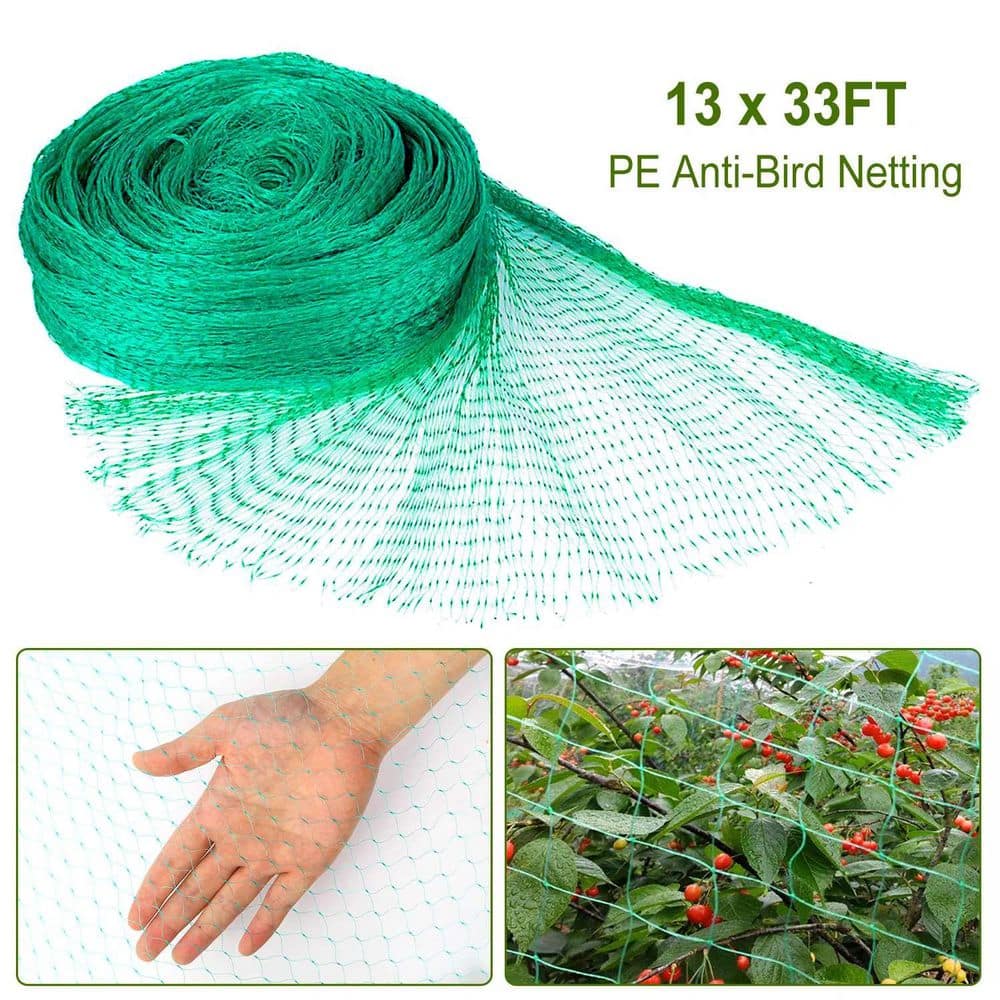 13 x 33 ft. Garden Netting Heavy Duty PE Anti Bird Netting Plants Fruits Tree Vegetables Protection Net 430sqft Coverage - Hercitys