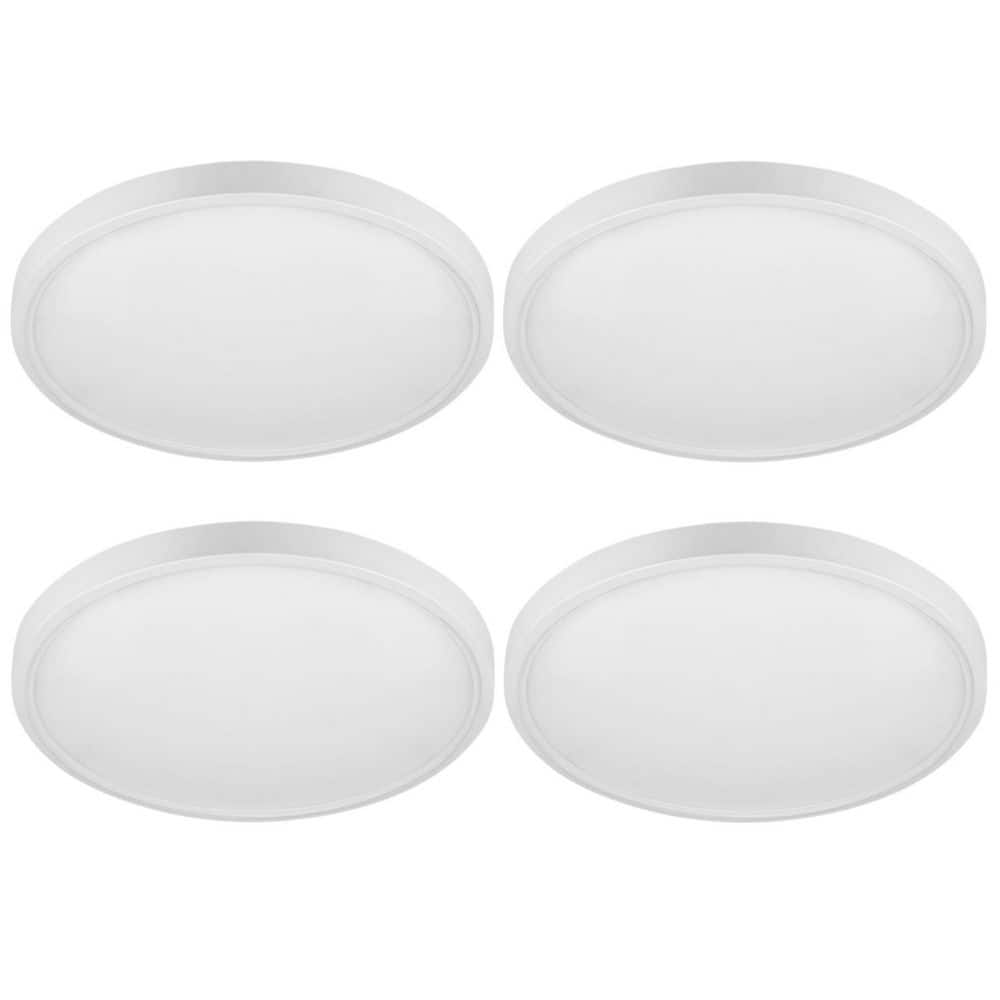 12 in. White Slim Integrated LED Flush Mount 3600 Lumens 3CCT Adjutable Indoor Bedroom Closet Kitchen Lighting (4-Pack) - Hercitys