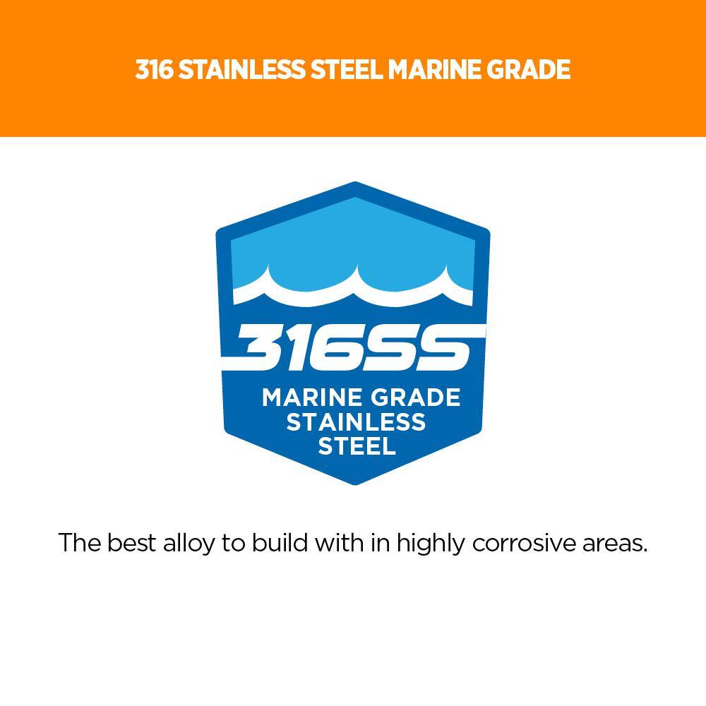 3-1/2 in. #10 316 Stainless Steel Premium Star Drive Bugle-Head Deck Screws (50-Count) - Hercitys