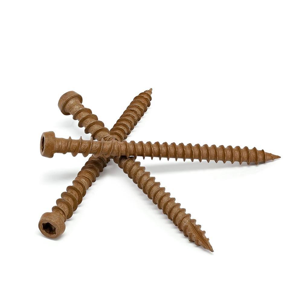 2-Pack #10 x 2-1/2 in. Brown Star Drive Pan-Head Composite Deck Screws (10 lb. / 750-Piece) - Hercitys