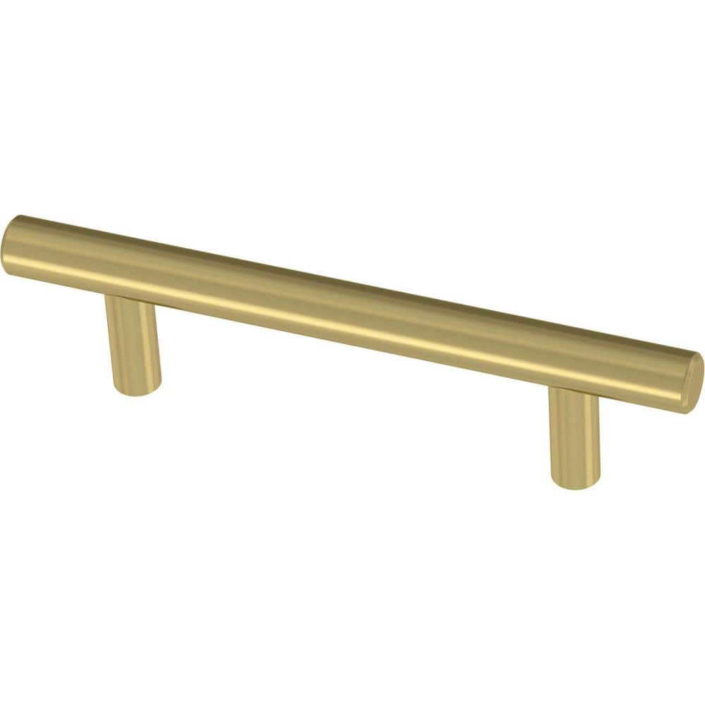 30-Pack Simple Round Bar 3 in. (76 mm) Modern Satin Gold Cabinet Drawer Pulls - Hercitys