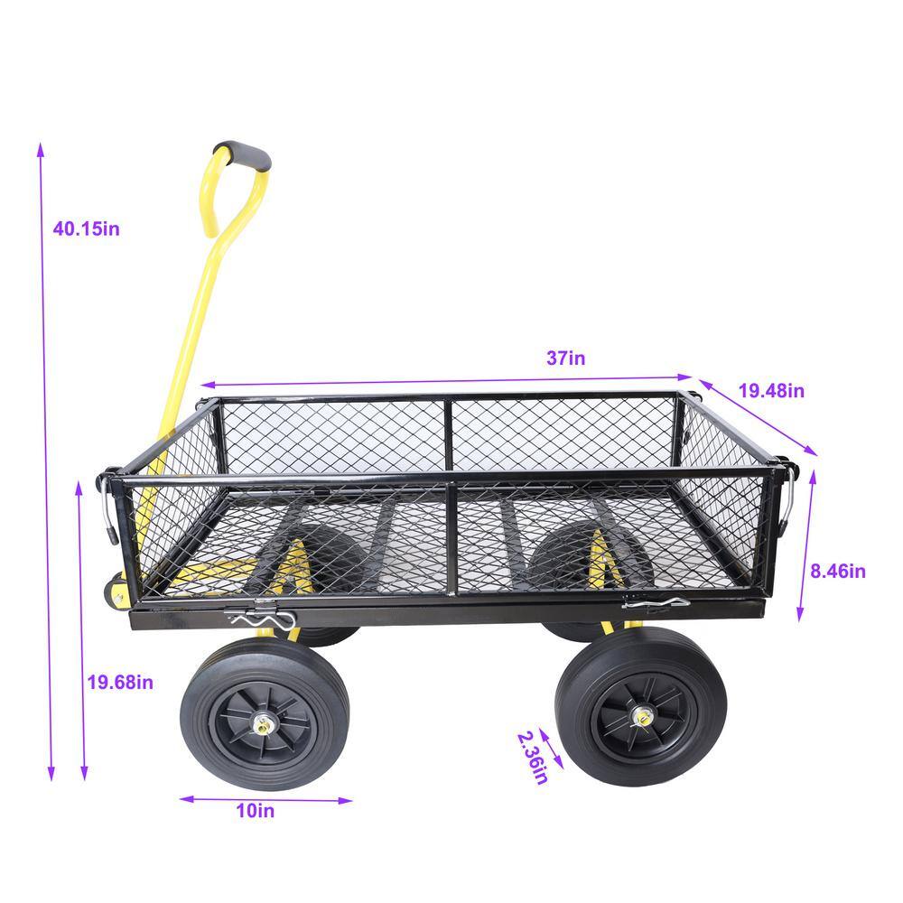 3.5 cu. ft. Metal Garden Cart, Black - Hercitys
