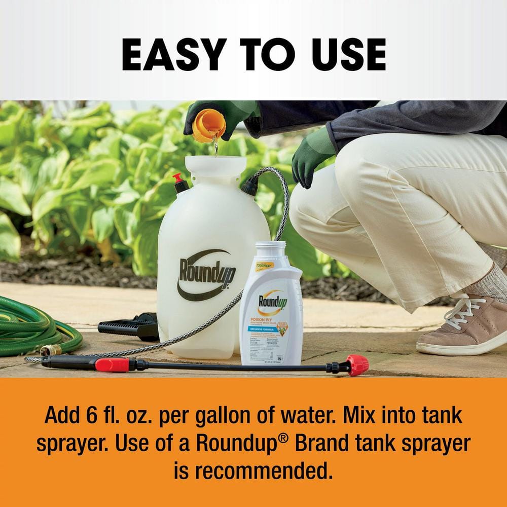 32 fl. oz. Poison Ivy Plus Tough Brush Killer Concentrate, Visible Results in Hours - Hercitys