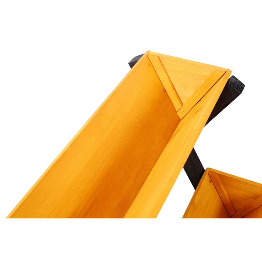 34.6 in. x 29.5 in. x 32.6 in. 3 Tiers Brown Wooden Vertical Raised Garden Bed with Legs, Planter Raised Beds Kit - Hercitys