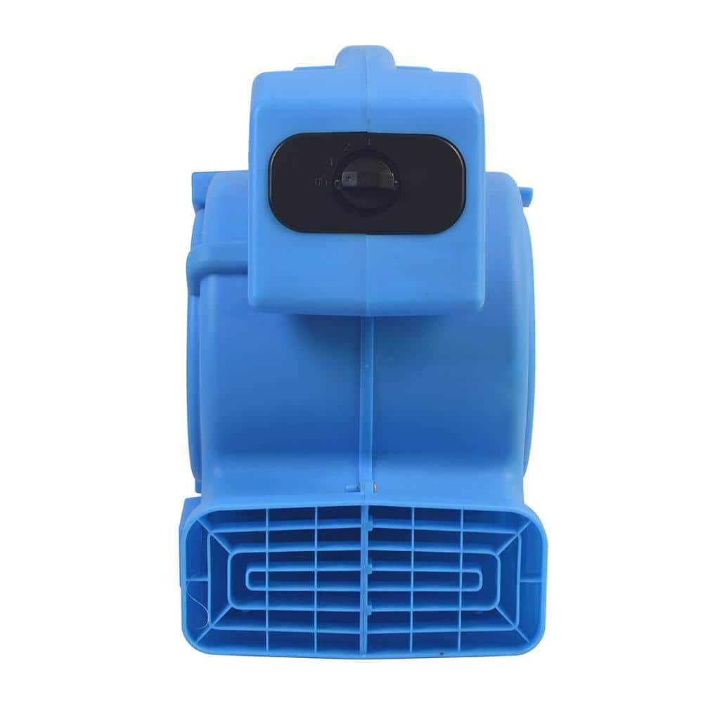 11 in. 1/8 HP 3-Speed Blower Fan in Blue with Daisy Chain Capability, Stackable - Hercitys