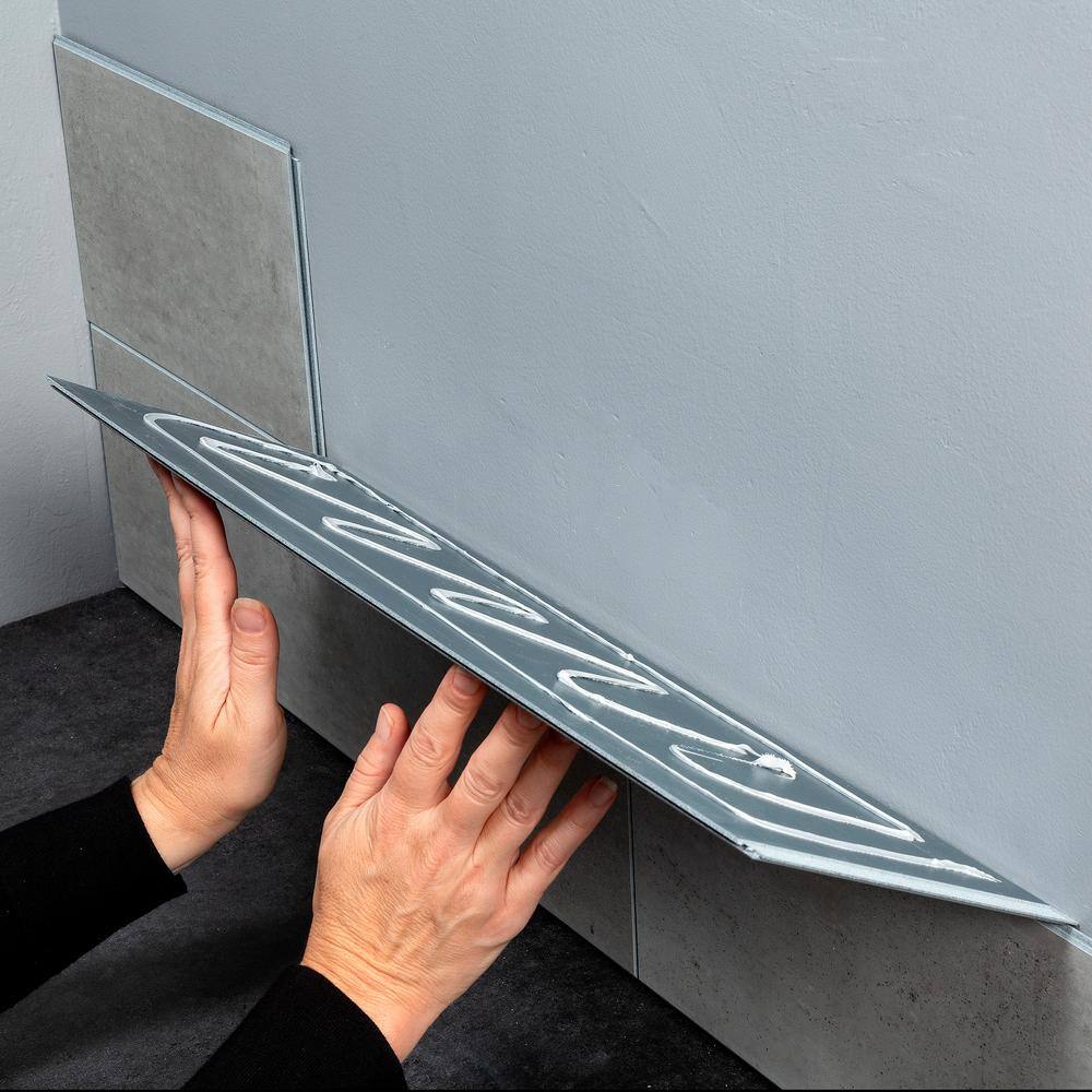 22.8 in. L x 7.31 in. W Frost Nickel Waterproof Adhesive No Grout Vinyl Wall Tile (11 sq. ft./Case) - Hercitys