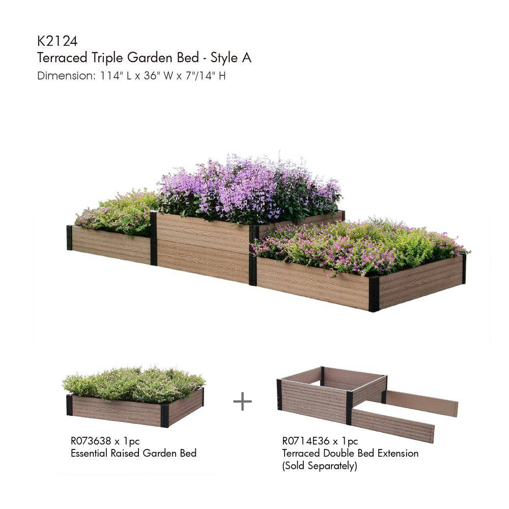 36 in. L x 38 in. W x 7 in. H Essential Composite Raised Garden Bed - Hercitys
