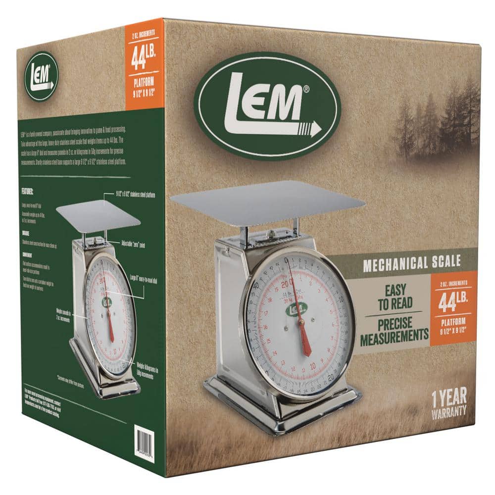 44 lb. Stainless Steel Analog Food Scale - Hercitys