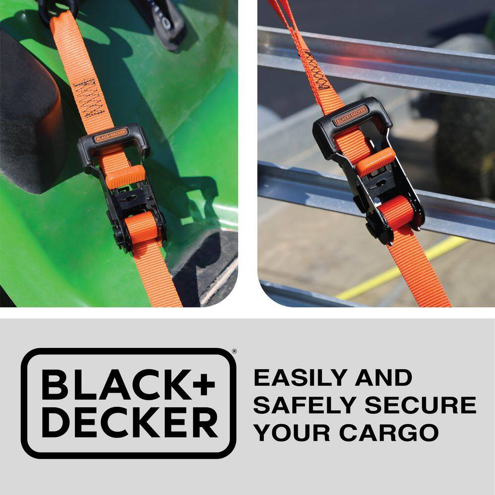 1 in. x 10 ft./2500 lbs. Break Strength Ratchet Straps (4-Pack) - Hercitys
