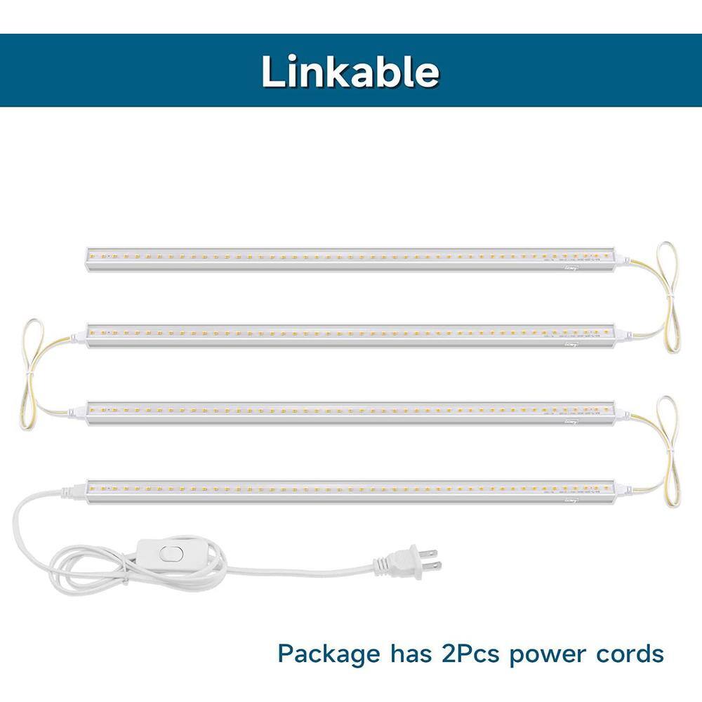 20-Watt Grow LED Light Bulb White Specialty Code Full Spectrum Grow Light 1ft T5 Grow Light Strip Plug and Play (4-Pack) - Hercitys