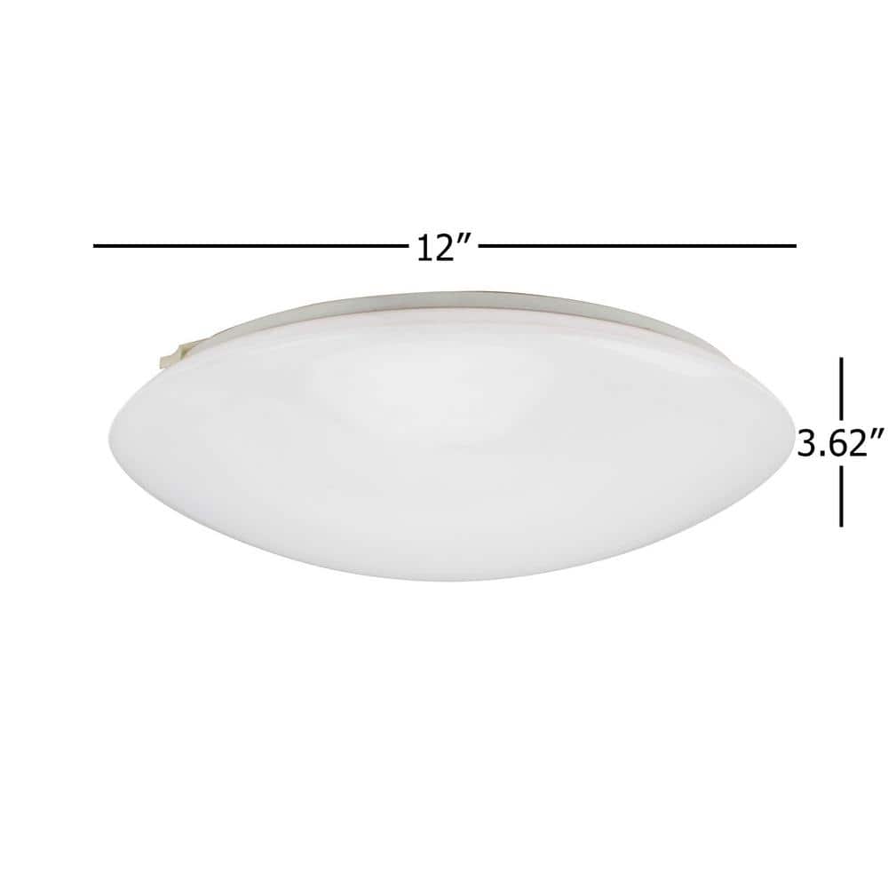 12 in. 1-Light Brushed Nickel LED Flush Mount - Hercitys