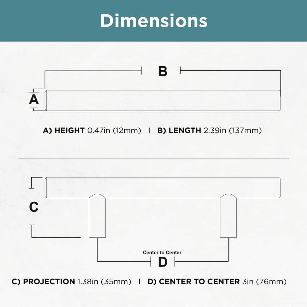 25-Pack Solid Bar 3 in. (76 mm) Modern Champagne Bronze Cabinet Drawer Bar Pulls - Hercitys