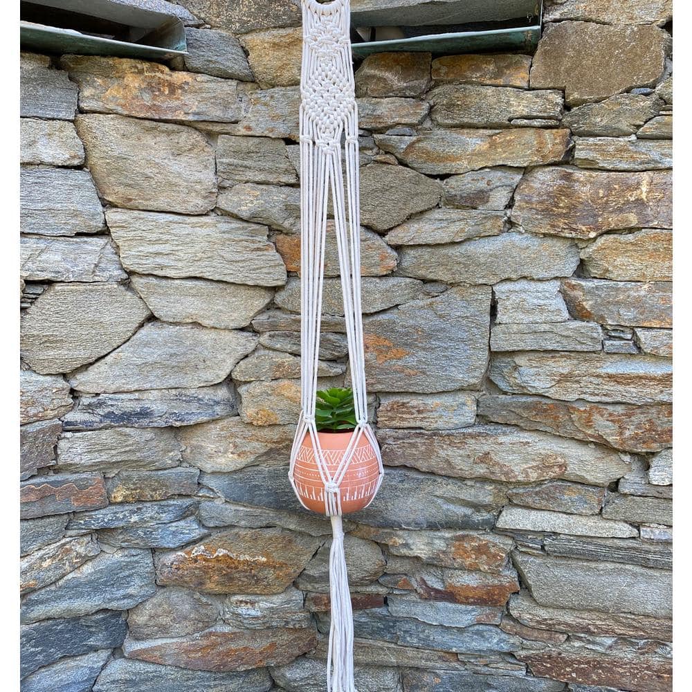 43 in. Cotton Hanging Macrame Plant Hanger - Hercitys