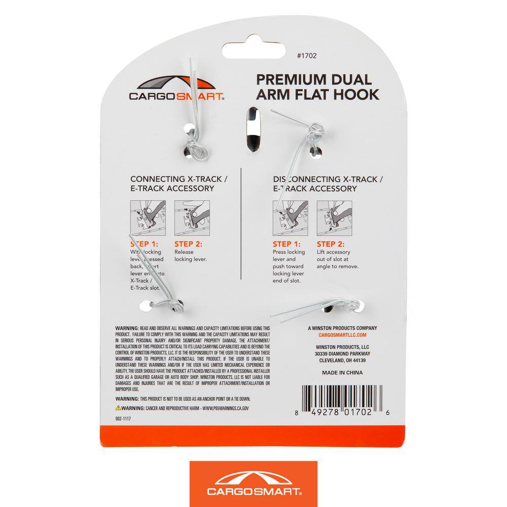 3-1/8 in. W x 3-3/4 in. H Premium Coated Dual Arm Flat Hook - Hercitys