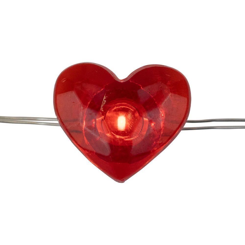 20-Count Red Valentine’s Day Love and Heart LED Fairy Lights  6.25ft  Copper Wire - Hercitys
